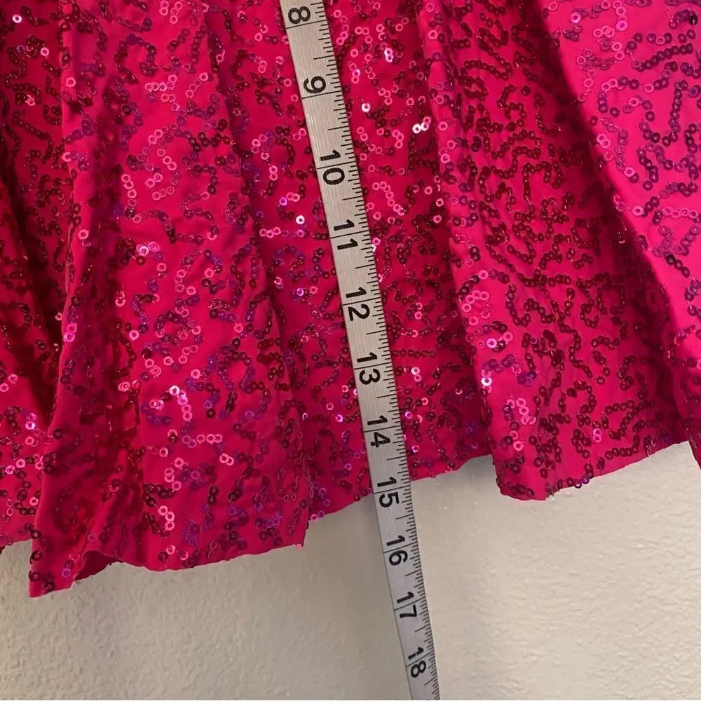Weissman dance costume 3 piece hot pink Barbie fringe pant skirt top MT10485 LA